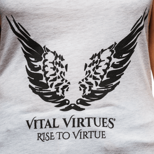 Vital Virtues - 6733 Next Level Apparel Women's Tri-Blend Racerback Tank Close Up