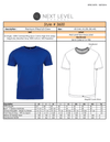 3600 Next Level Apparel Unisex Cotton Crew T-Shirt Size Chart