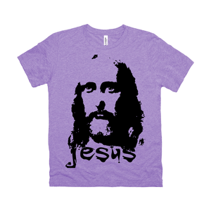 Jesus - Bella + Canvas 3413C Unisex Tri-Blend Crew Neck Tee Purple Tri-Blend