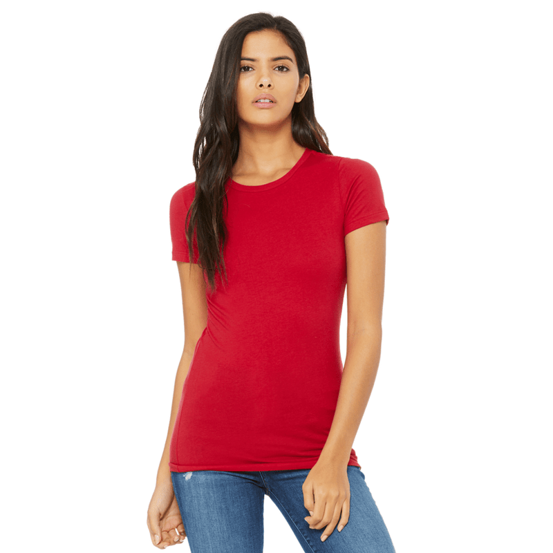 6004 Bella+Canvas Women's The Favorite Tee Red (Latina Model Front View)