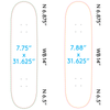 Winged Faith Steep Skateboard Deck 7.75 & 7.88 Size Chart