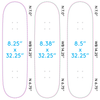 Winged Faith Steep Skateboard Deck 8.25, 8.38 & 8.5 Size Chart