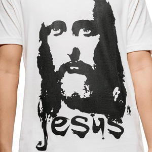 Jesus - 3600 Next Level Apparel Unisex Cotton Crew T-Shirt Close Up (Asian Male Model)