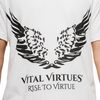 Vital Virtues - 3200 Next Level Apparel Men's Cotton V-Neck T-Shirt Close Up (Asian Male Model)