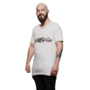 Winged Faith - 3200 Next Level Apparel Men's Cotton V-Neck T-Shirt 3/4 View (Bald Male Model)