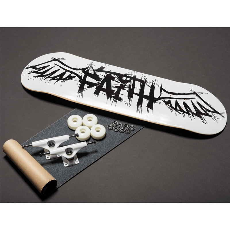Winged Faith Skateboard Complete (Winged Faith Skateboard Deck with Skateboard Accessories)
