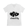 Lock & Key Chastity - Bella+Canvas 3005 Unisex Jersey Short Sleeve V-Neck Tee White