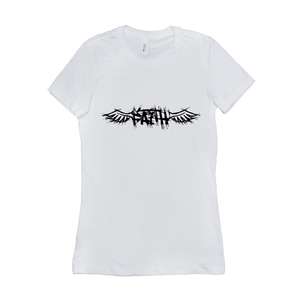 Winged Faith - 6004 Bella+Canvas Women's The Favorite Tee White