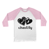 Lock & Key Chastity - 3200 Bella+Canvas Unisex 3/4 Sleeve Baseball Tee White / Neon Pink